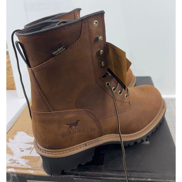 Men's Irish Setter Mesabi 8" WP Logger Work Boots Outdoor Sz. 11EE Brown Leather - Picture 3 of 11